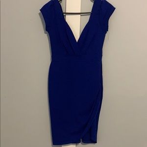 lulus blue mini dress with capped sleeves